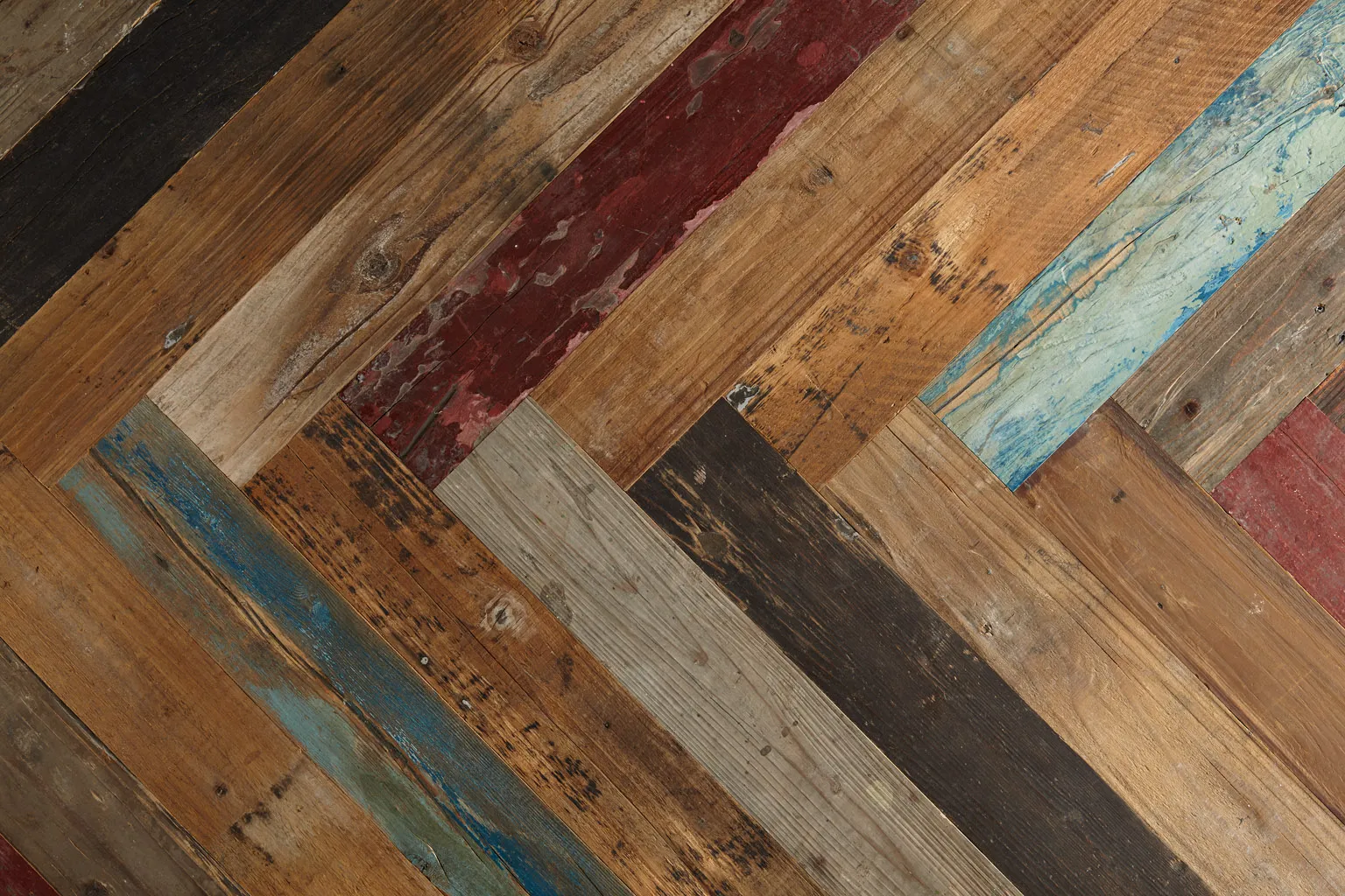 Pine Paint, Herringbone Oriental Reclaimed floor