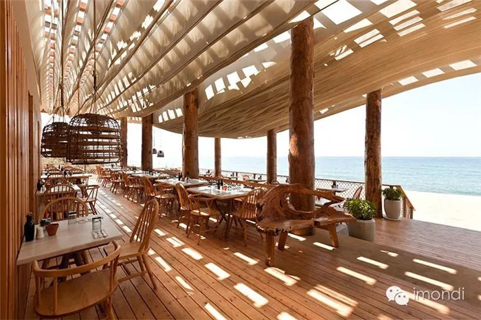 K-studio Constructs Timber Beach-side Barbouni Restaurant