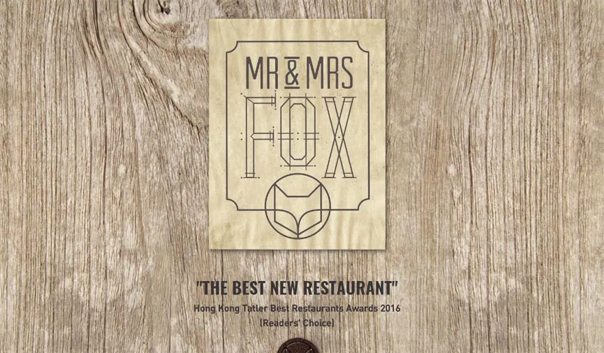 Mr & Mrs Fox Restaurant Wins “Best New Restaurant”, Tatler HK